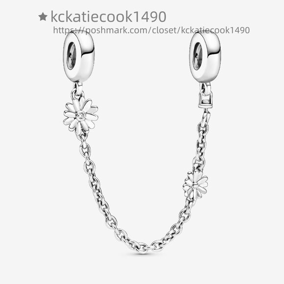 Pandora Daisy Flower Safety Chain Charm - Picture 2 of 4